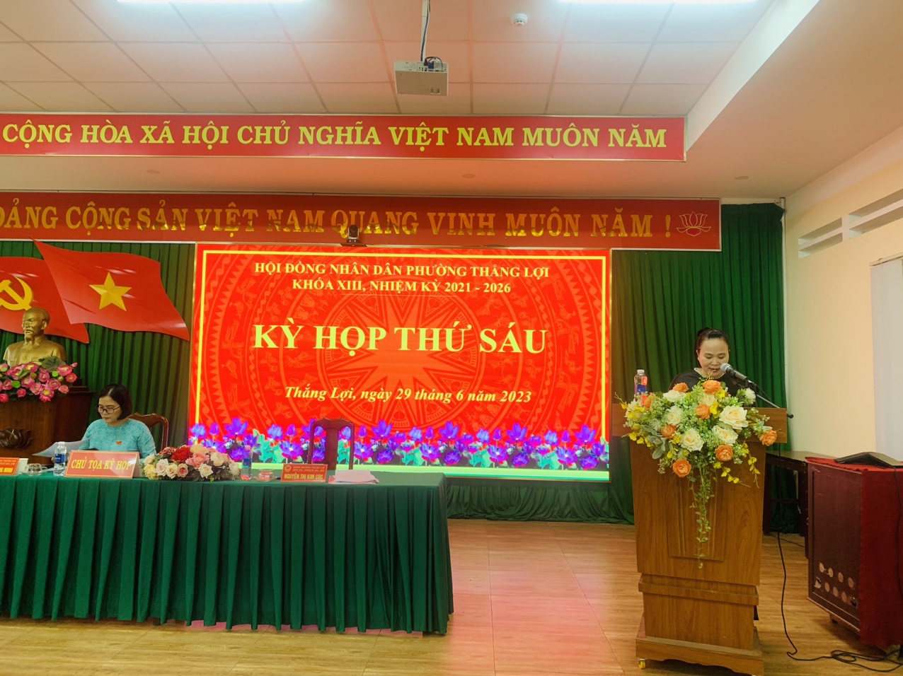 HỘI ĐỒNG NHÂN DÂN PHƯỜNG THẮNG LỢI TỔ CHỨC KỲ HỌP THỨ 6 KHÓA XIII, NHIỆM KỲ 2021-2026 